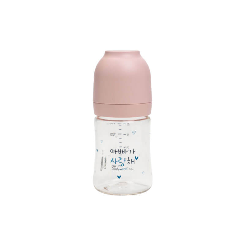 ขวดนม PA - HAENIM รุ่น NOTHING™ ขนาด 5 ออนซ์ ลาย DAD สีชมพู (ไม่รวมจุกนม)_0